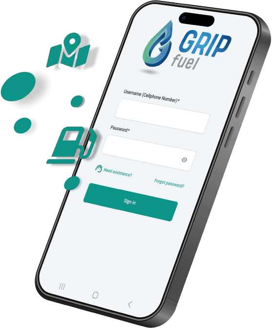 GripFuel App Floating Phone with floating icons